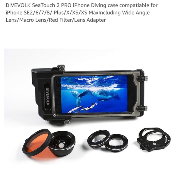 SeaTouch 2 Pro with wide angle lens, macro lens, red filter, and lens adapter - Picture 1 of 16
